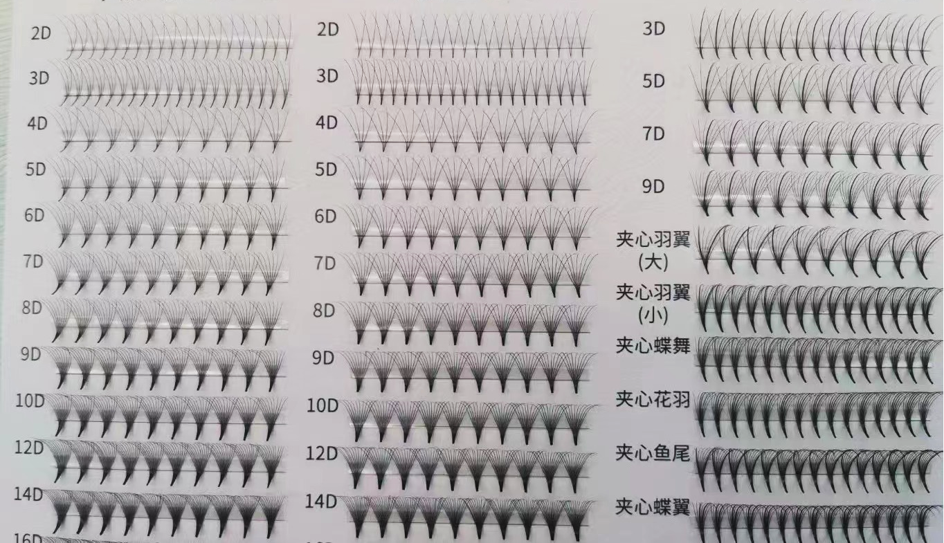Előre elkészített volume lash fans szempillák 3d 4d 5d 6d 7d 8d 9d 10d rövid szár