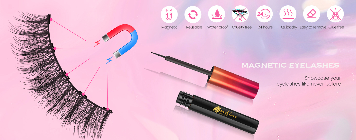 Szerezze meg a tökéletes csillogó megjelenést a Pingdu Sparkling Eyelash® 3D mágneses szempillakészlettel