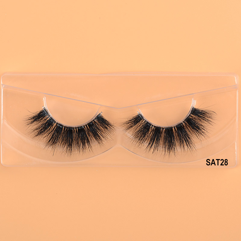 25 mm-es 3D Mink Eyelashes Clear Band műcsíkos szempillák