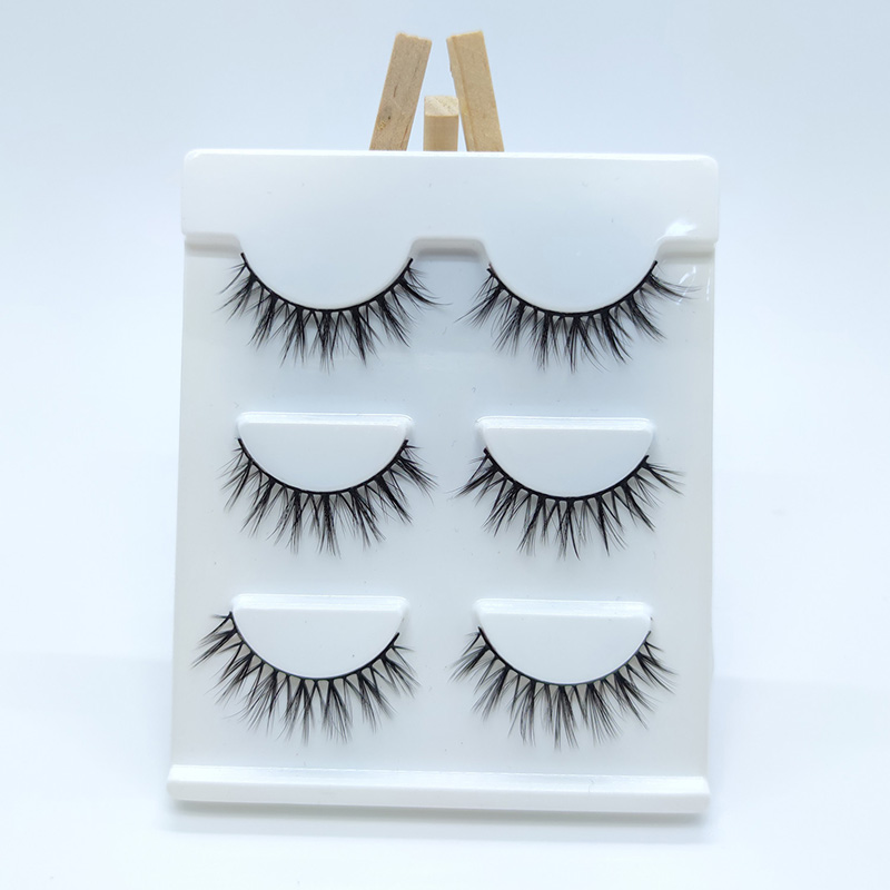 3 Pairs Pack Luxury Faux Mink 3D Silk Lashes Műszempillák