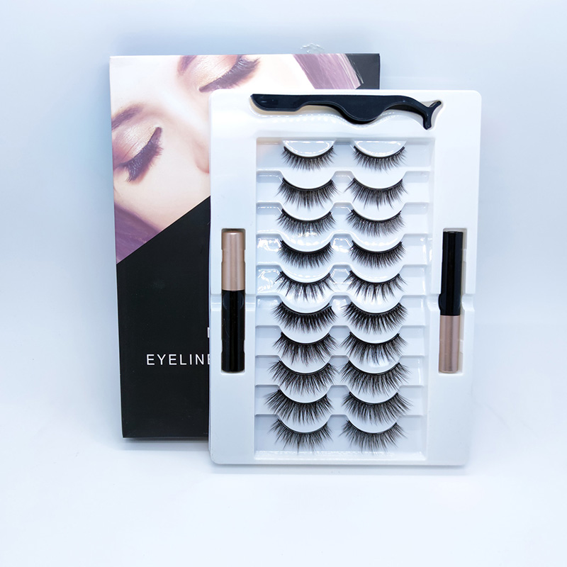 6D Magnetic Eyelashes Eyeliner Kit Natural Looking 10 páros kiszerelés