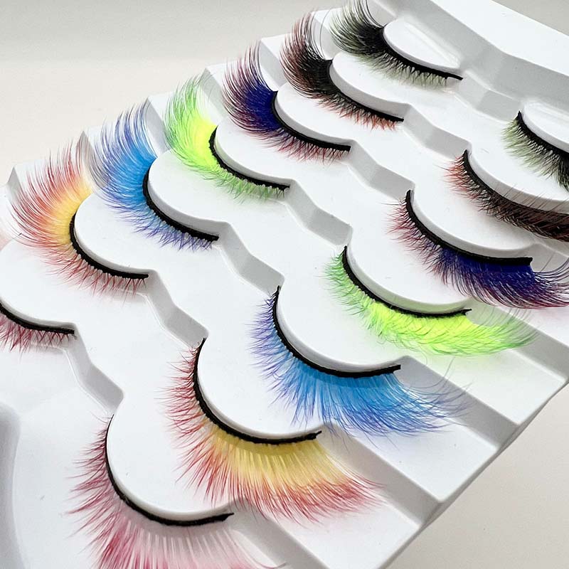 7 Pairs Pack Color Cat Eye műszempilla