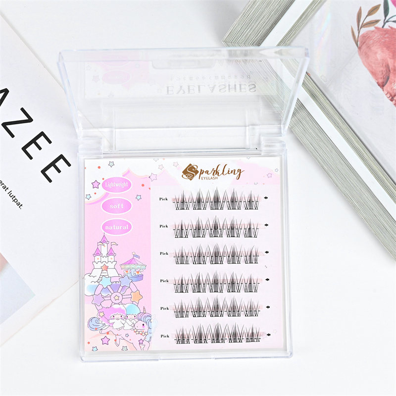 Előre ragasztott barkácsolás Nyomja meg a Cluster Eyelash Extension